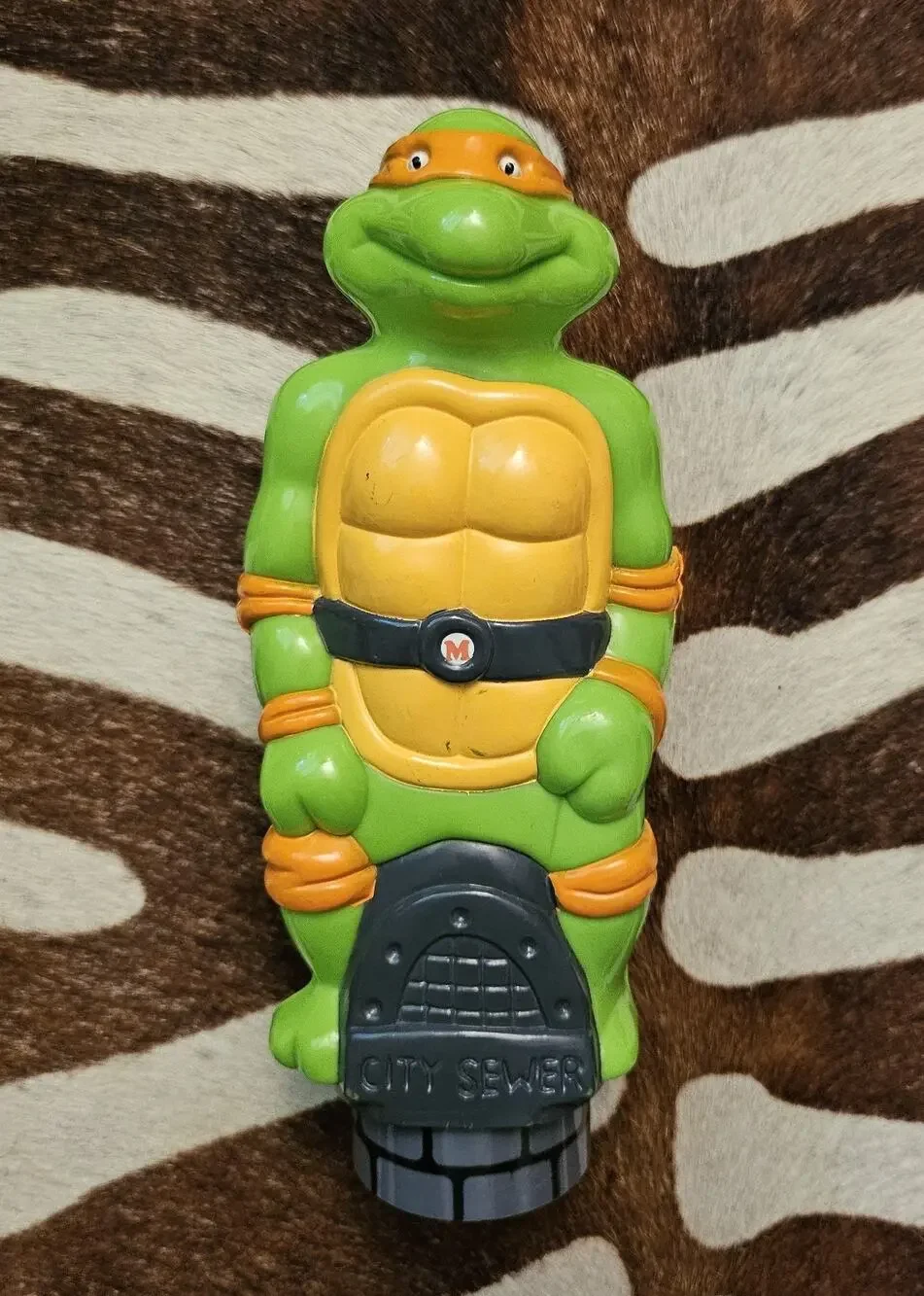 1990 Teenage Mutant Ninja Turtles Michelangelo Flashlight TMNT Happiness Express